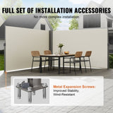 VEVOR Side Awning, 180X600cm Aluminum Outdoor Privacy Screen, 280g Polyester Water-proof V952-ZYPF180X600CMM001V0