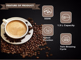 Semi-Automatic Espresso Coffee Machine with Steam Wand for Home and Small Office Use, Dual Cup V1341-ZY-V28MM92U-IVORY