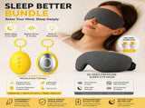 Sleep Aid Combo Set - Yellow Portable Microcurrent Handheld Device and Gery 3D Zero Pressure Eye V888-ELOSUNG53631