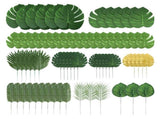 70pcs Simulated Palm Leaves Decorative Practical 10 Kinds Fake Faux Jungle Leaf Set for Home V1294-YM0512-3115220123111
