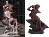 Incense Burner Red Stoneware Backflow Incense Holder Home Office Decoration Ornament V1294-YM0718-3115200137411