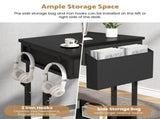 Small Portable Black Rolling Standing Desk with Wheels 80 x 48cm V178-59316