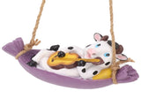 Cow Playing Guitar Garden Statue Vivid Cute Hanging Resin Cattle Sculpture Art Decoration for Lawn V1294-YM0521-3111230031913