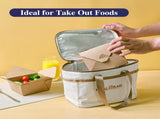 50 Pack 27 oz Take Out Food Containers, Kraft Brown Take Out Boxes Leak Grease Resistant and V1258-DP02-WO-257