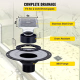VEVOR Waterproofing Shower Kit Shower Kit Tray 38''x60'' with Central Drain ABS V952-LYDZT38X60ABSMK9SV0