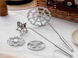 Rosette Irons Set with Handle Cooking Stamp Maker Kit Cookie Cutter Aluminum Alloy Waffle V1369-AZ3-W-11445