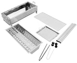Stainless Steel Portable Outdoor BBQ Barbecue Grill Set Charcoal Kebab Picnic Camping Sets Large V610-BBQ70-SIL