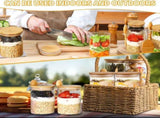 4-pack overnight oats with wooden lids and spoons, 473 ml overnight oats jars, glass food V1259-DP01-BO-290