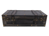 Wooden Chest Vintage Wood Storage Trunk with Lid Retro Suitcase Portable Box Ancient Photography V1294-YM0901-3117250191711