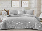 Light Grey Palermo Leaf Quilt / Doona / Duvet Cover set V745-AQ082015K3
