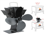 Heat Powered 4 Blade Fireplace Stove Fan Wood Log Burner Fan for Home Heat Circulation V1294-YM0901-3114200073911