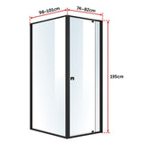 Semi Frameless Shower Screen x 195cm Side AS/NZS Glass V63-824481