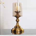 SOGA 33.5cm Gold Nordic Deluxe Candlestick Candle Holder Stand Pillar Glass /Iron CANDLESTICK3451