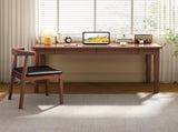 Mitch Solid Wood Study Desk /Rubberwood/Minimal Assembly/Walnut V1057-DM6005-WAN