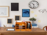 Desk Storage Organizer Wooden Light Brown 1Set For Students And Home Workers V1369-AZ3-W-17180
