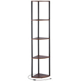 VEVOR 5 Tier Corner Shelf Tall Corner Stand with LED Light Narrow Display Rack V952-ZLSZJSNJTMK655TLO001V9