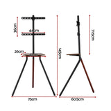 Artiss TV Stand Wooden Tray 24-55" Swivel Height Adjustable TV-MOUN-105-BK-WAL