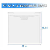 12 x 12 Paper Storage Bag with Buckle Design, Clear Paper Storage Bag for Storing V1370-AZ4-10494