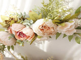 Simulation Peony Wreath Home Door Decorations Wall Hanging Artificial Peony Wreath Wedding Courtyard V1294-YM0523-220118XU03-4