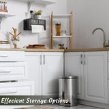 Trash Bag Dispenser, Wooden Garbage Bag Holder, Fits Most Standard Sizes, Wall Mount or Countertop, V1366-AZ2-W-14615