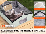 Heated Cat House, Outdoor Kitty Shelter with Adjustable Temperature and Timer, 600D Oxford Cloth V952-FWSBYMBHSNJB0APUQV3