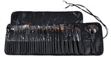 32pcs Professional Makeup Brushes, Genuine Goat Hair, Leather Case, Black V1237-ZY-506-0158