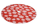 Christmas Tree Skirt White Snowflake Pattern Xmas Tree Mat for Holiday Party Decorations122cm/48.0in V1294-YM0523-3115210224011