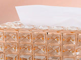 Tissue Dispenser Light Luxury Napkin Storage Box Metal Crystal Glass Tissue Holder for Home V1294-YM0703-3117230011911