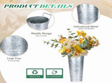 6 Pcs Galvanized Bucket Flower Bar,10 Inch Flower Bucket with Handles, Flower Bar Supplies and V1192-AZ-W-23119