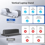 Vertical Stand Holder for Desk, Aluminium Dual Slots Stand with Adjustable Dock for V1369-AZ3-W-11227