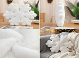 snowflake pillow, plush throw pillow, winter decor, Christmas cushion, sofa accent pillow, bedroom V1102-102-63597-WHT-50CM