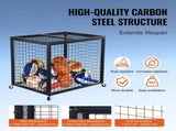 Rolling Sports Ball Storage Cart, Basketball Cage with Double Lids, Sport Equipment Holder Organizer V952-QL363026YCTJW44KTV0