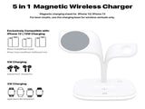 White wireless charger 3 in 1 Fast Charge Charging Station that complements your room Charging V1366-AZ2-W-08153