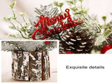 Mini Christmas Tree Decorations 35cm Flocking Pine Cone Simulation Artificial Christmas Tree Home V1294-YM0703-230621SM03-2