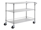 Kitchen Utility Cart, 3 Tiers, Wire Rolling Cart, Steel Service Cart on Wheels, Metal Storage V952-WGCFTCCB350X1RH9BV0