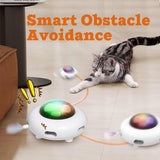 Smart Electric UFO Automatic Cat Toy - Self-Playing Teaser with 5 Rotating Feathers & Intelligent V888-ELOSUNG42779