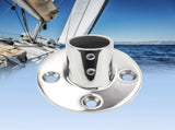 4 pack Boat Hand Rail Fitting Heavy Duty 316 Marine Round Base with Screws, Hand Rail Fitting Rail V1192-AZ-W-3314
