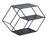 Hex Shelves Simple Wrought Iron Hexagonal Bedroom Living Room Office Wall Shelf DecorationBlack V1294-YM0523-3115210232211