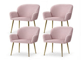 Artiss Dining Chairs Set of 4 Velvet Armchair Pink UPHO-C-DIN-5220-VEL-PKX4