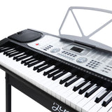 Alpha 61 Keys Electronic Piano Keyboard Digital Electric w/ Stand Beginner Silver EK-JK-60-SL-H