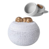 Dog Cat Ashes Urn Portland Cement pet urns for Cats or Small Dogs, Animal Memorial Keepsake Box V1107-137-12767-WHT-CAT