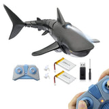 2.4G Remote Control Shark Toy RC Simulation Shark for Swimming Pool Blue V1263-JX-7293-1