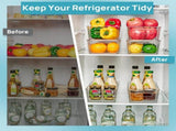 8-Pack Stackable Fridge Storage Organiser Bins with Lids, Clear Produce Drinks Container for V1265-YY-252