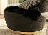 Interior Ave - Chateau Swivel Accent Chair - Charcoal Boucle V355-IA-ACC-CHS-CGY