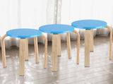 1Pcs Anti Slip Bentwood Stool Stacking Home Living Room Furniture Decor Blue V1294-YM0901-DE-JY01006-03