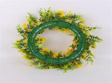 Yellow Rose Lemon Wreath for Spring Summer Front Door, 16 Inch Artificial Flower Wreath for V1366-AZ2-W-21194