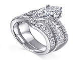 S925 pure silver ring, high-end fashion combination ring set, silver ring, engagement V1192-AZ-W-13708