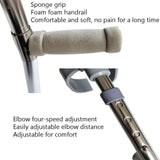 Walking Cane Folding Elbow Crutches Telescopic Forearm Crutches Adjustable Height Ergonomic Cuff, V1192-AZ-W-11341