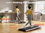 Everfit 3 in 1 Treadmill Electric Walking Pad with Incline Foldable for Home Gym Pink TMILL-400H-INC-PK
