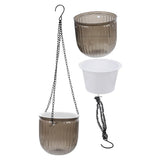 2Pcs Hang Planter Self Watering Grey Plastic with Drainage for Terrace and Patio Porch V1369-AZ3-W-15679